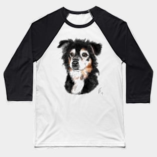 Serious Black and White Pooch Baseball T-Shirt